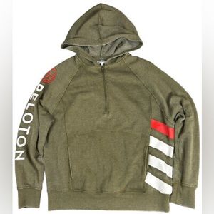 Peloton Half Zip Hooded Green Sweatshirt Size XS